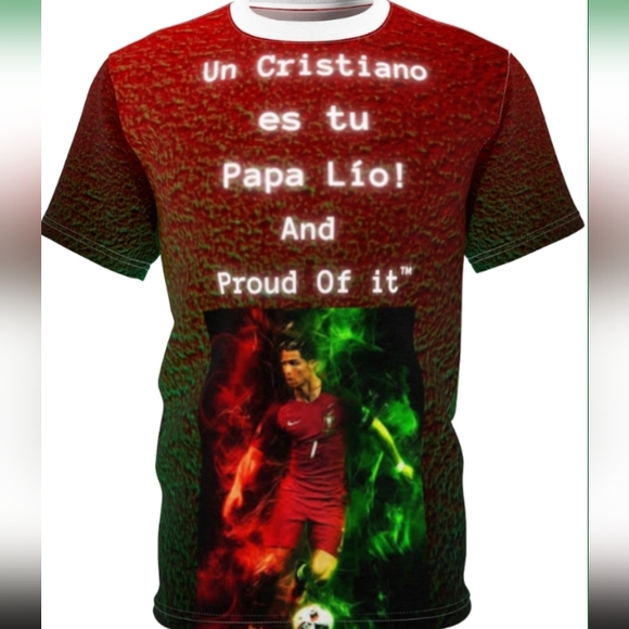 Un cristiano es tu papa Lío! And Proud Of It! Unisex Cut & Sew Tee - Picture 4 of 5